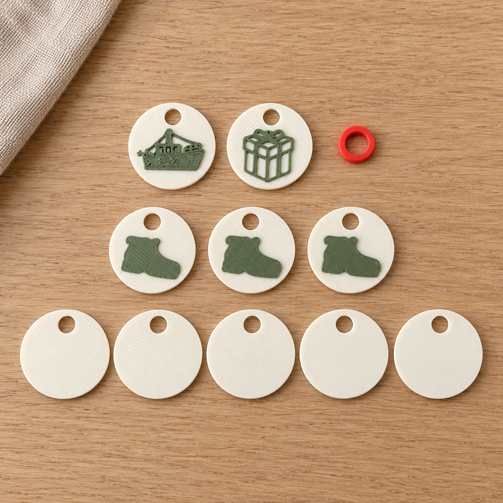 Schijfjesset voor de Sinterklaas aftelkalender