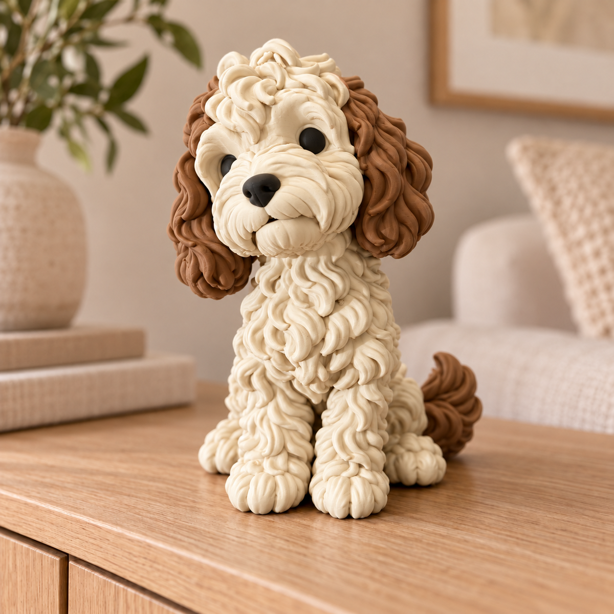 Labradoodle beeldje multicolor – een lieve blikvanger